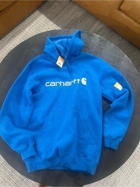 Carhartt Electric Blue Logo Pullover Hoodie